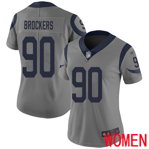 Los Angeles Rams Limited Gray Women Michael Brockers Jersey NFL Football #90 Inverted Legend